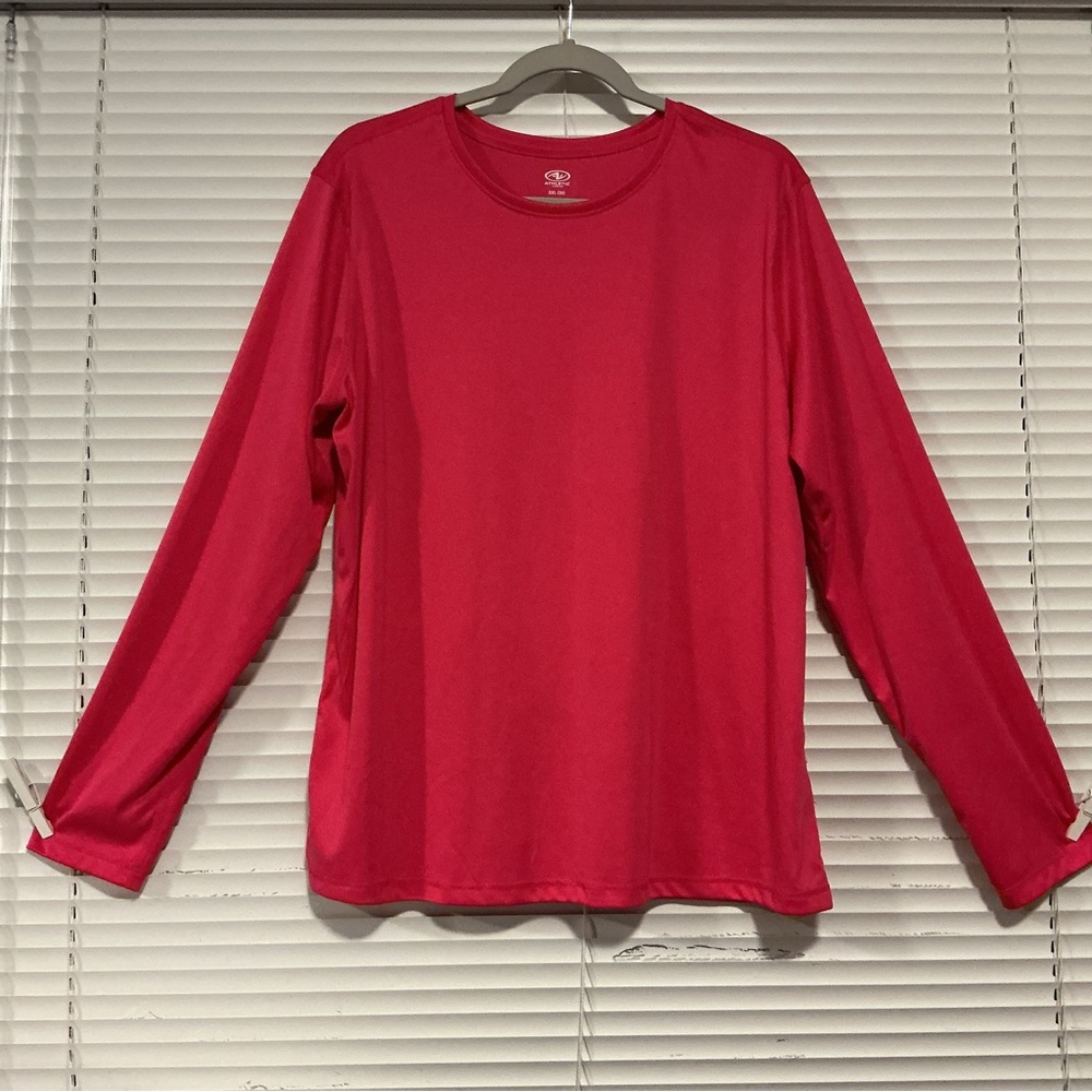 Pink Long Sleeve XXL Crew Neck Stretch Top